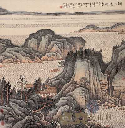 宋玉麟 甲戌（1994）年作 湖山远眺图 立轴 68×66.5cm